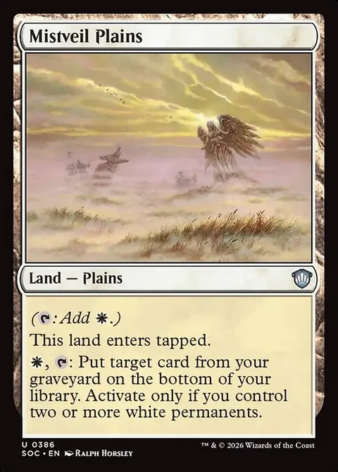 Mistveil Plains, carte 386 de Secrets of Strixhaven Commander