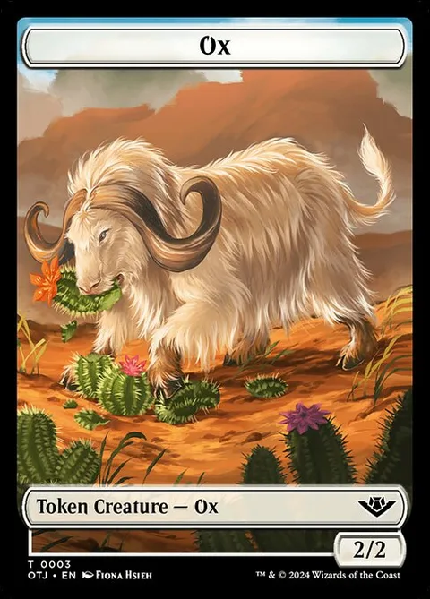 Ox, card 3 from Outlaws of Thunder Junction Tokens