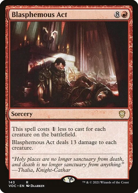 Blasphemous Act, card 143 from Crimson Vow Commander