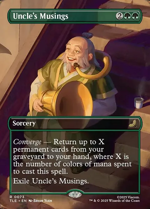 Uncle's Musings, card 73 from Avatar: The Last Airbender Eternal