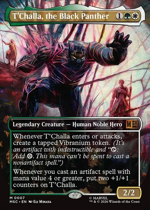 T'Challa, the Black Panther, card 7 from Marvel Super Heroes Commander