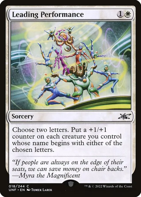 Leading Performance, card 18 from Unfinity