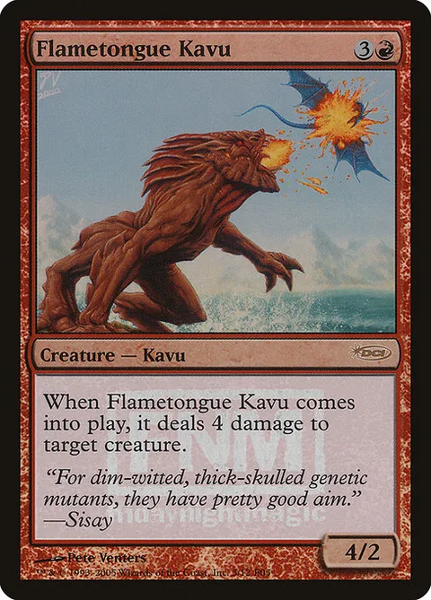 Flametongue Kavu, card 3 from Friday Night Magic 2005