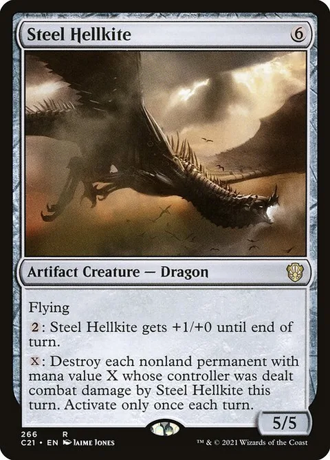 Steel Hellkite, card 266 from Commander 2021