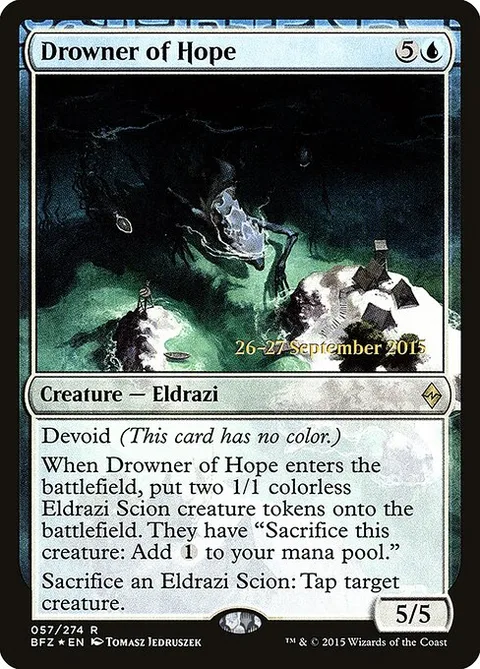 Drowner of Hope, card 57s from Battle for Zendikar Promos