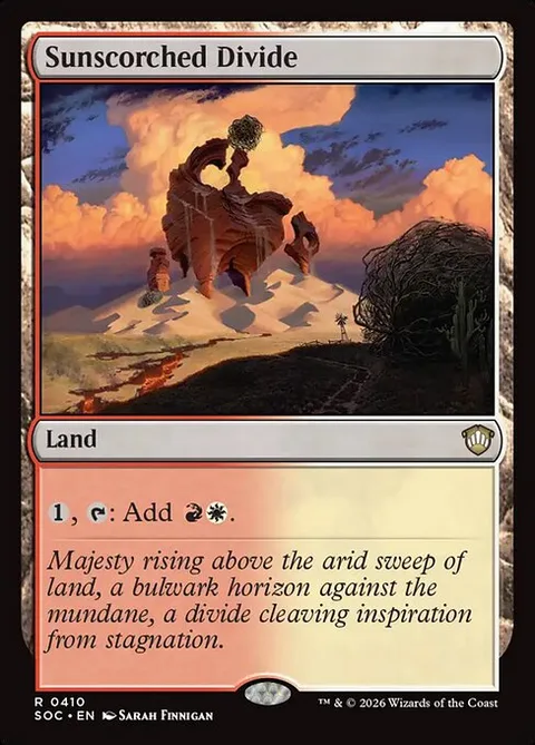 Sunscorched Divide, card 410 from Secrets of Strixhaven Commander