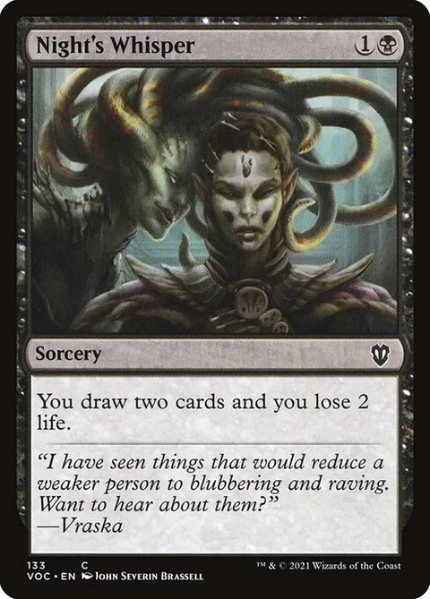 Night's Whisper, card 133 from Crimson Vow Commander