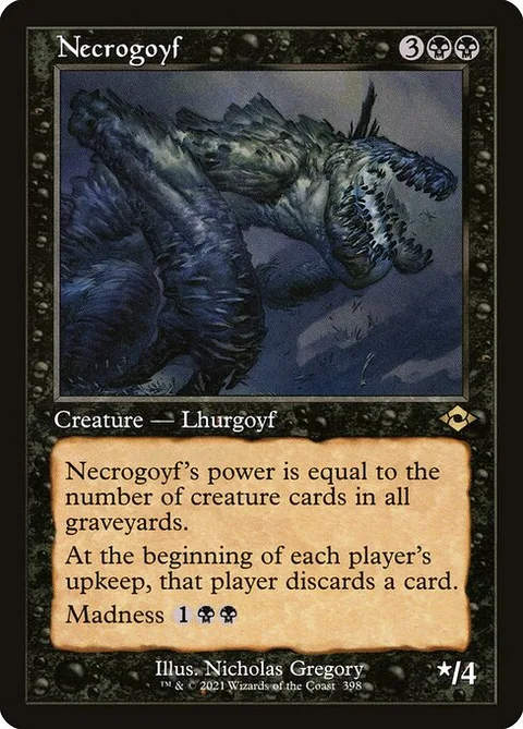 Necrogoyf, card 398 from Modern Horizons 2