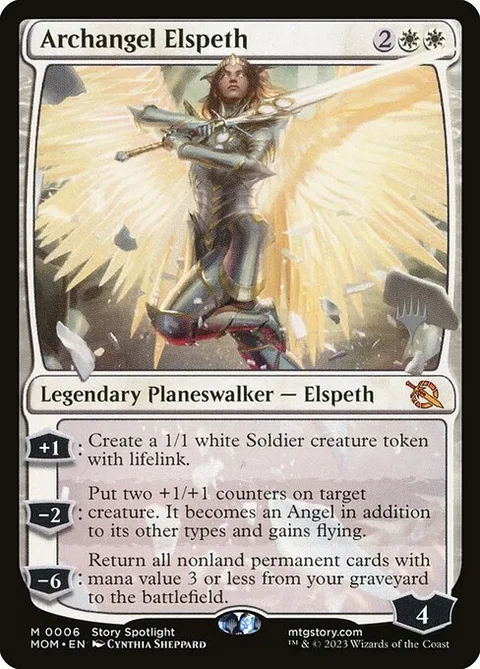 Archangel Elspeth, card 6p from March of the Machine Promos