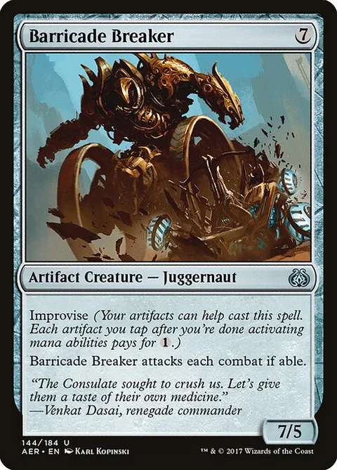 Barricade Breaker, card 144 from Aether Revolt