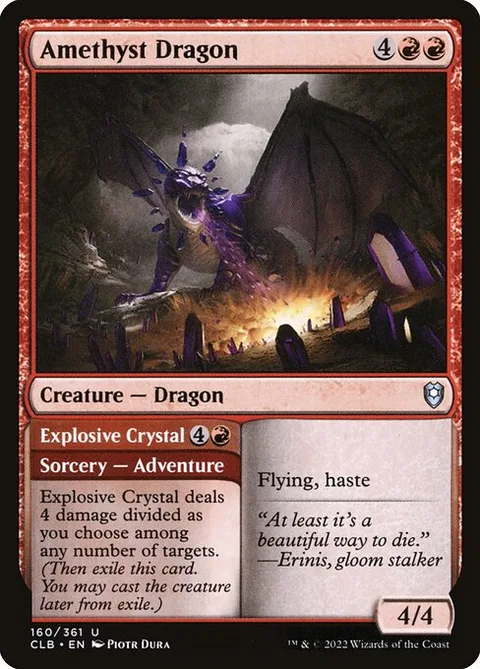 Amethyst Dragon // Explosive Crystal, carte 160 de Commander Legends: Battle for Baldur's Gate