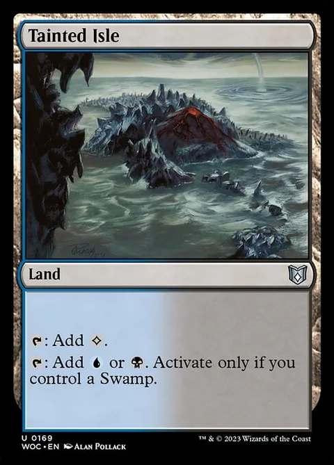 Tainted Isle, card 169 from Wilds of Eldraine Commander