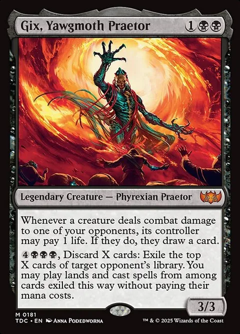 Gix, Yawgmoth Praetor, carte 181 de Tarkir: Dragonstorm Commander