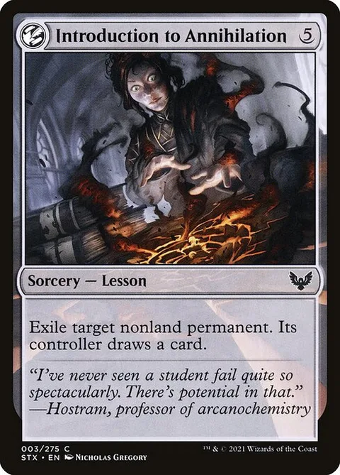 Introduction to Annihilation, card 3 from Strixhaven: School of Mages