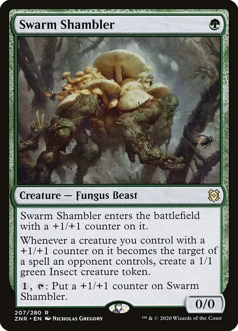 Swarm Shambler, card 207 from Zendikar Rising