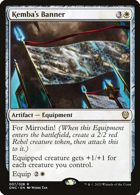 Kemba's Banner, card 7 from Phyrexia: All Will Be One Commander