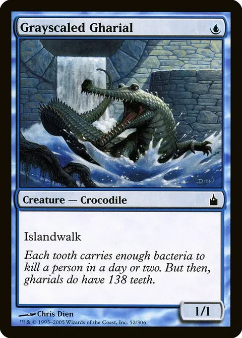 Grayscaled Gharial, card 52 from Ravnica: City of Guilds