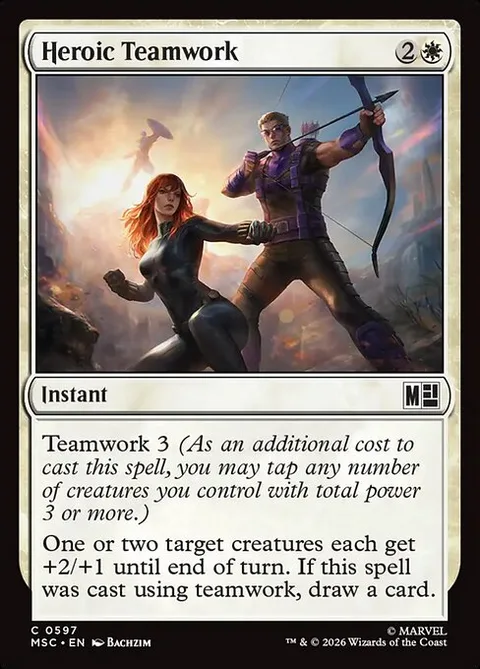 Heroic Teamwork, card 597 from Marvel Super Heroes Commander
