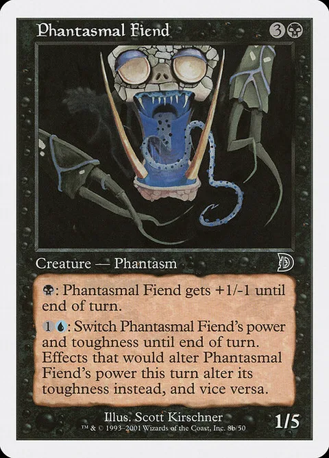 Phantasmal Fiend, card 8b from Deckmasters