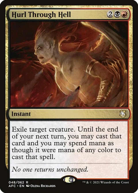 Hurl Through Hell, card 48 from Forgotten Realms Commander