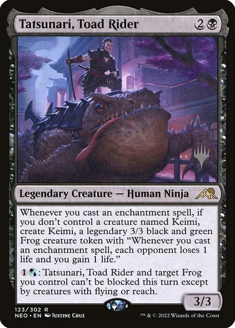 Tatsunari, Toad Rider, carte 123p de Kamigawa: Neon Dynasty Promos