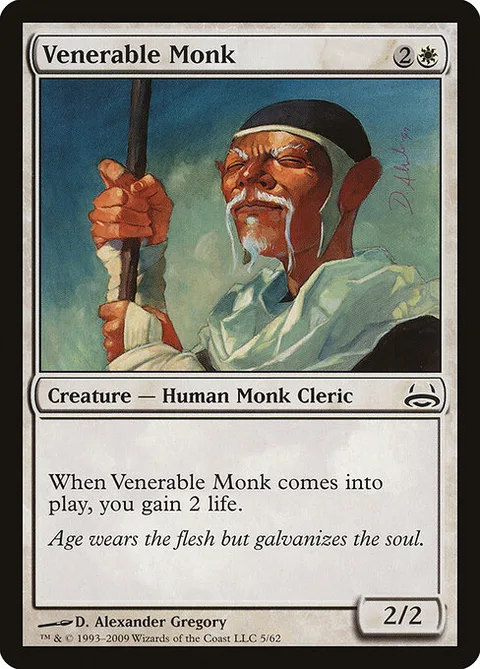 Venerable Monk, card 5 from Duel Decks: Divine vs. Demonic