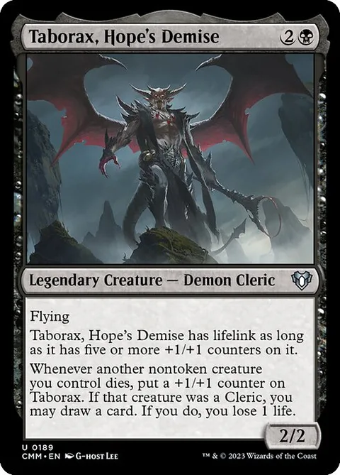 Taborax, Hope's Demise, card 189 from Commander Masters