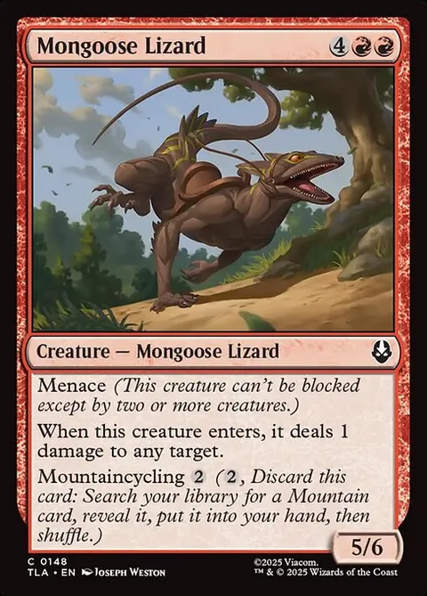 Mongoose Lizard, card 148 from Avatar: The Last Airbender