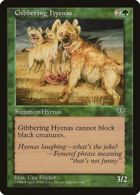 Gibbering Hyenas, card 219 from Mirage