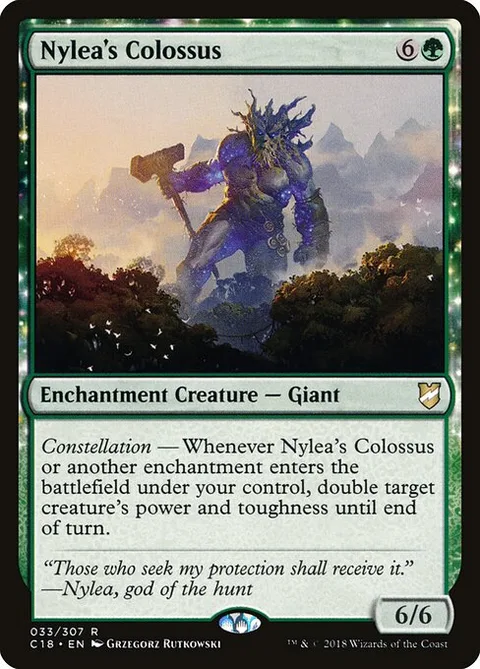 Nylea's Colossus, card 33 from Commander 2018