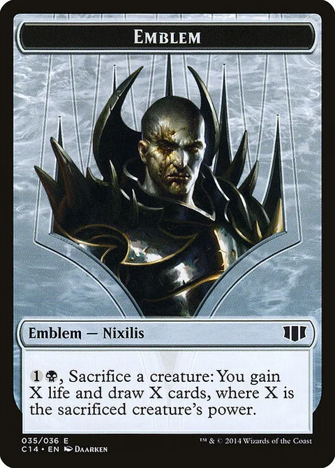 Ob Nixilis of the Black Oath Emblem, carte 35 de Commander 2014 Tokens