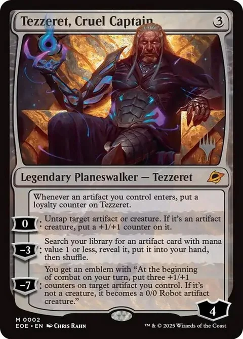 Tezzeret, Cruel Captain, card 2p from Edge of Eternities Promos