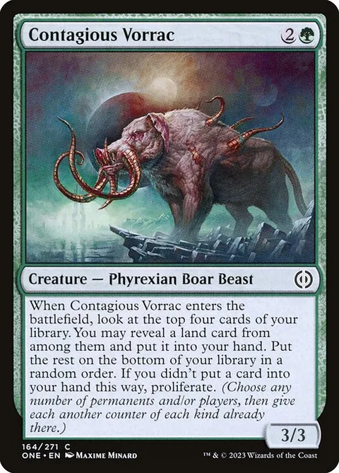 Contagious Vorrac, card 164 from Phyrexia: All Will Be One