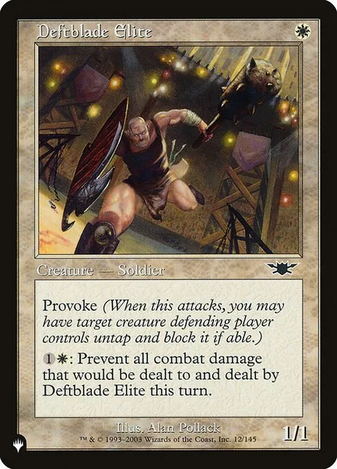 Deftblade Elite, card LGN-12 from The List