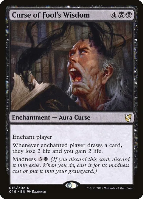 Curse of Fool's Wisdom, card 16 from Commander 2019