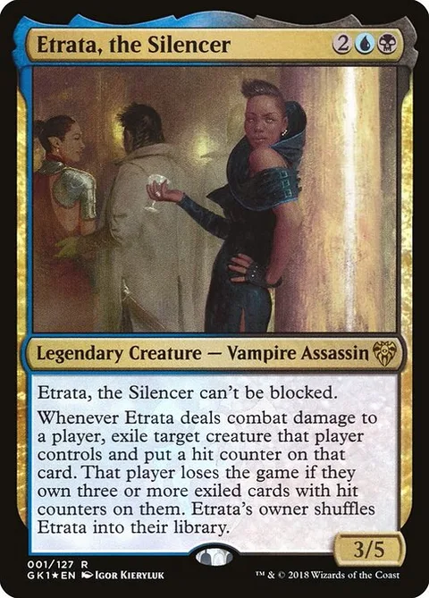 Etrata, the Silencer, card 1 from GRN Guild Kit