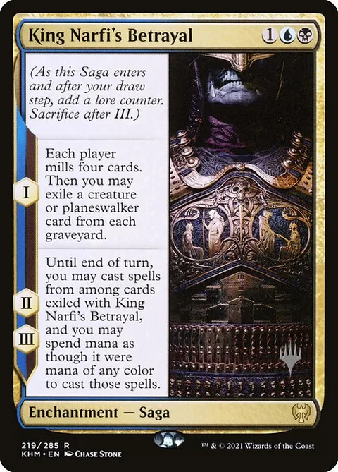 King Narfi's Betrayal, card 219p from Kaldheim Promos