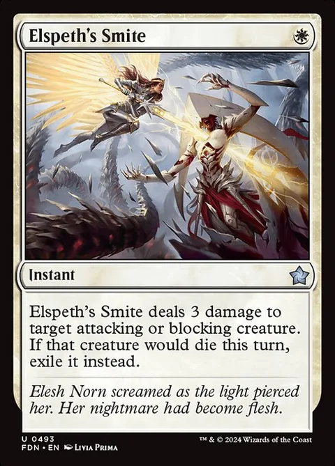 Elspeth's Smite, card 493 from Foundations