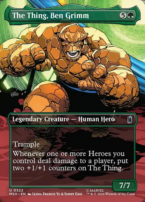 The Thing, Ben Grimm, carte 322 de Marvel Super Heroes