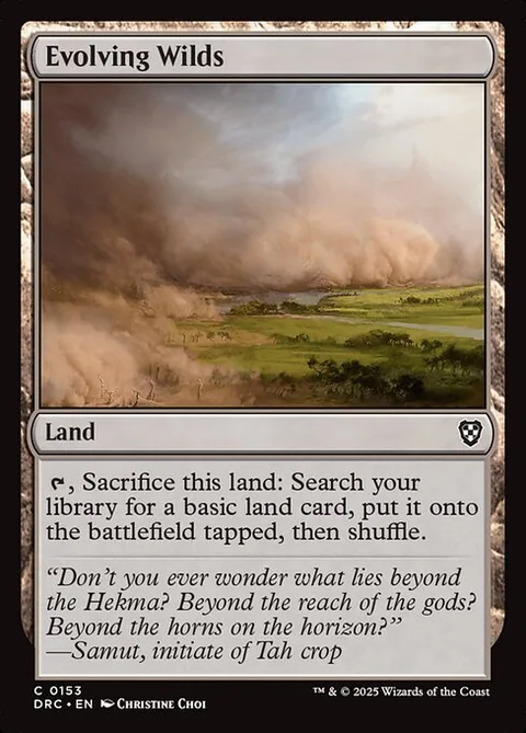 Evolving Wilds, card 153 from Aetherdrift Commander