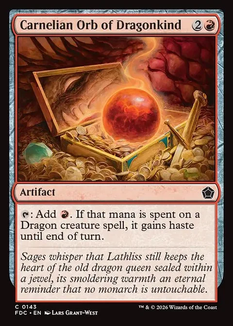 Carnelian Orb of Dragonkind, card 143 from Foundations Commander