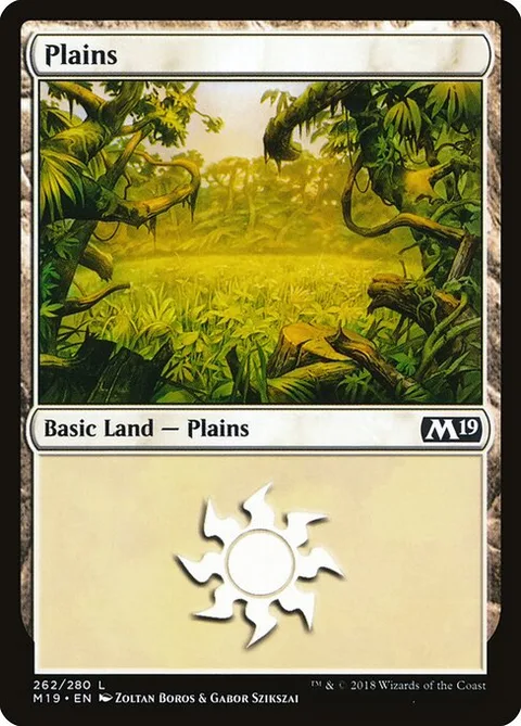 Plains, card 262 from Core Set 2019