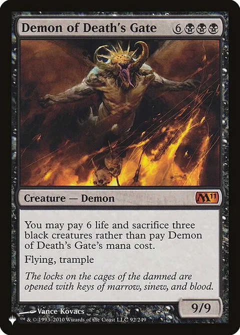 Demon of Death's Gate, card M11-92 from The List