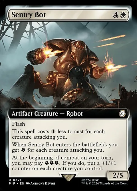 Sentry Bot, card 371 from Fallout