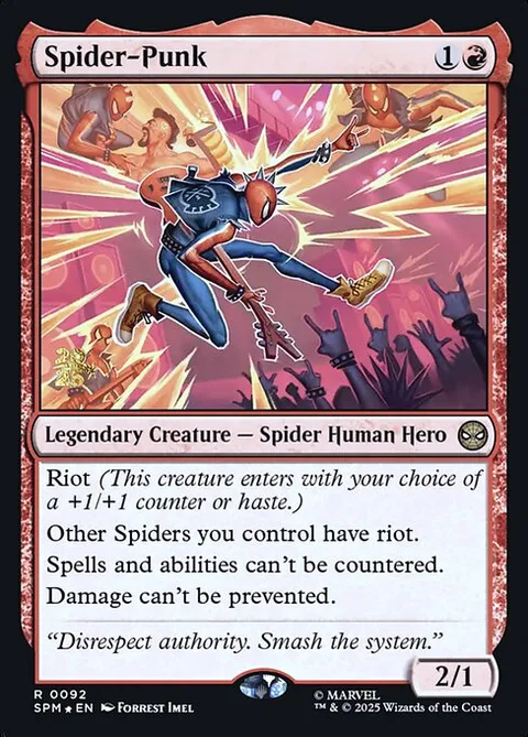 Spider-Punk, card 92s from Marvel's Spider-Man Promos