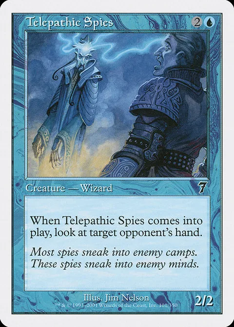 Telepathic Spies, card 101 from Seventh Edition