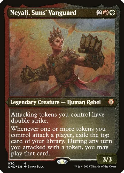 Neyali, Suns' Vanguard, card 30 from Phyrexia: All Will Be One Commander