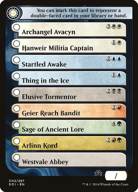 Shadows Over Innistrad Checklist 2, card CH2 from Shadows over Innistrad Tokens