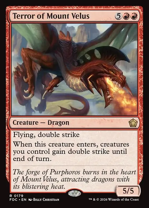 Terror of Mount Velus, card 179 from Foundations Commander