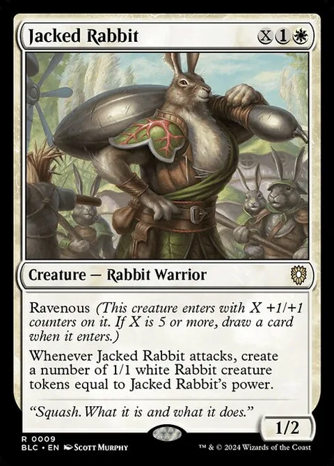 Jacked Rabbit, card 9 from Bloomburrow Commander